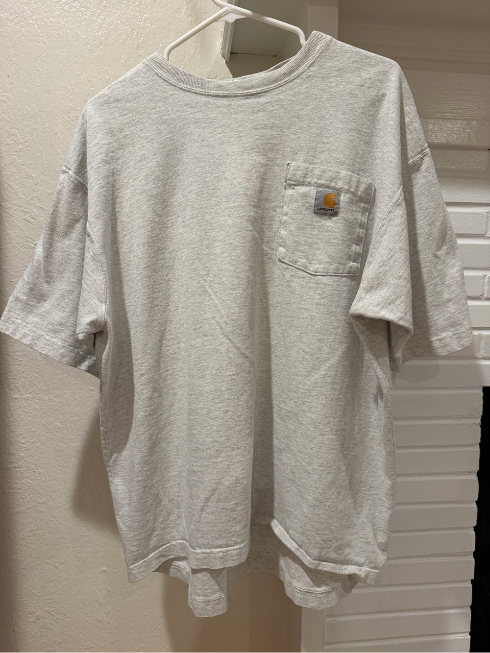 Carhartt Light Gray Tee Cotton Original Fit Size Large Work